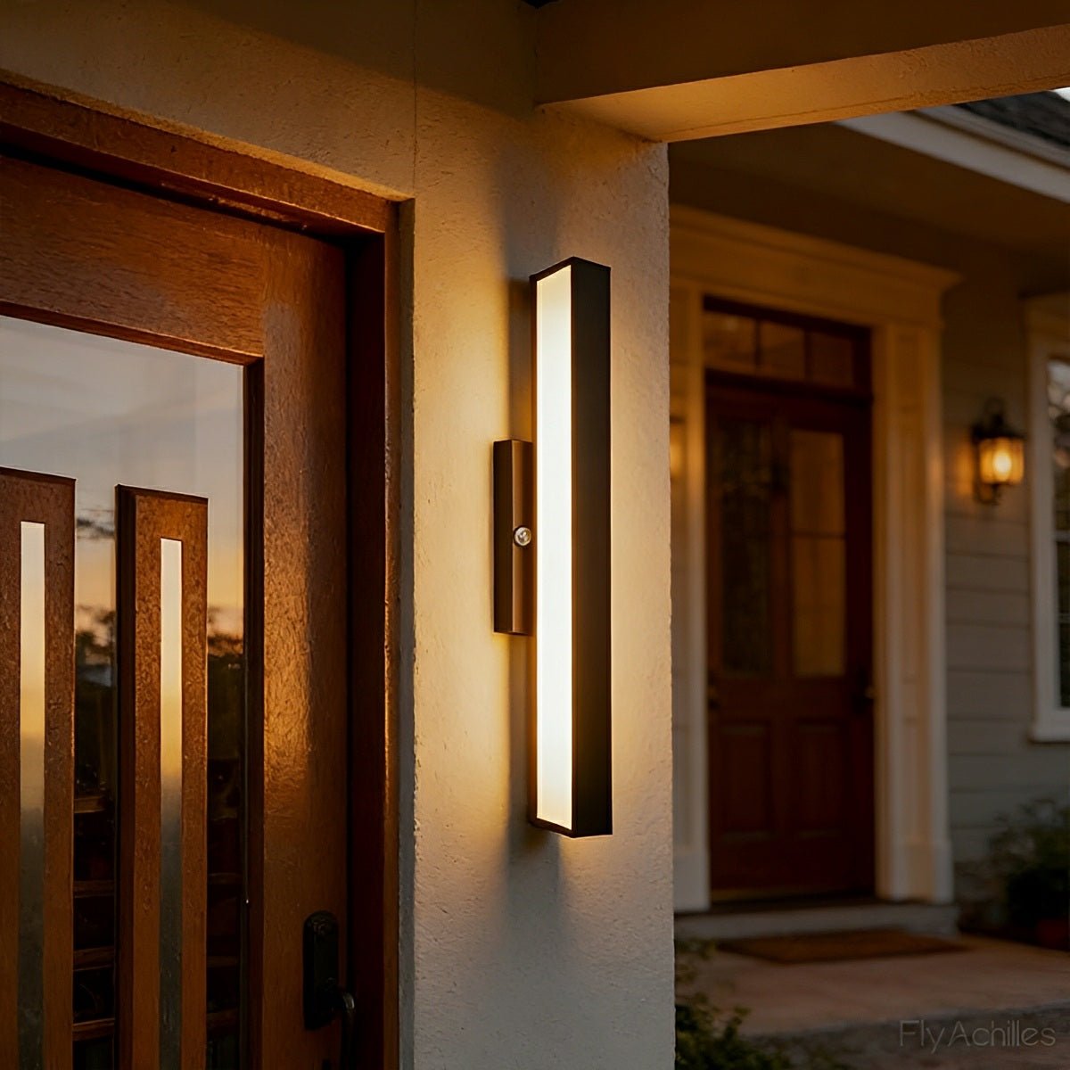 LED Outdoor Entrance Fixture with Sensor Black Stainless Steel Hardwired Exterior Porch Light for Front Door Patio Balcony Walkway Garage | Thomler