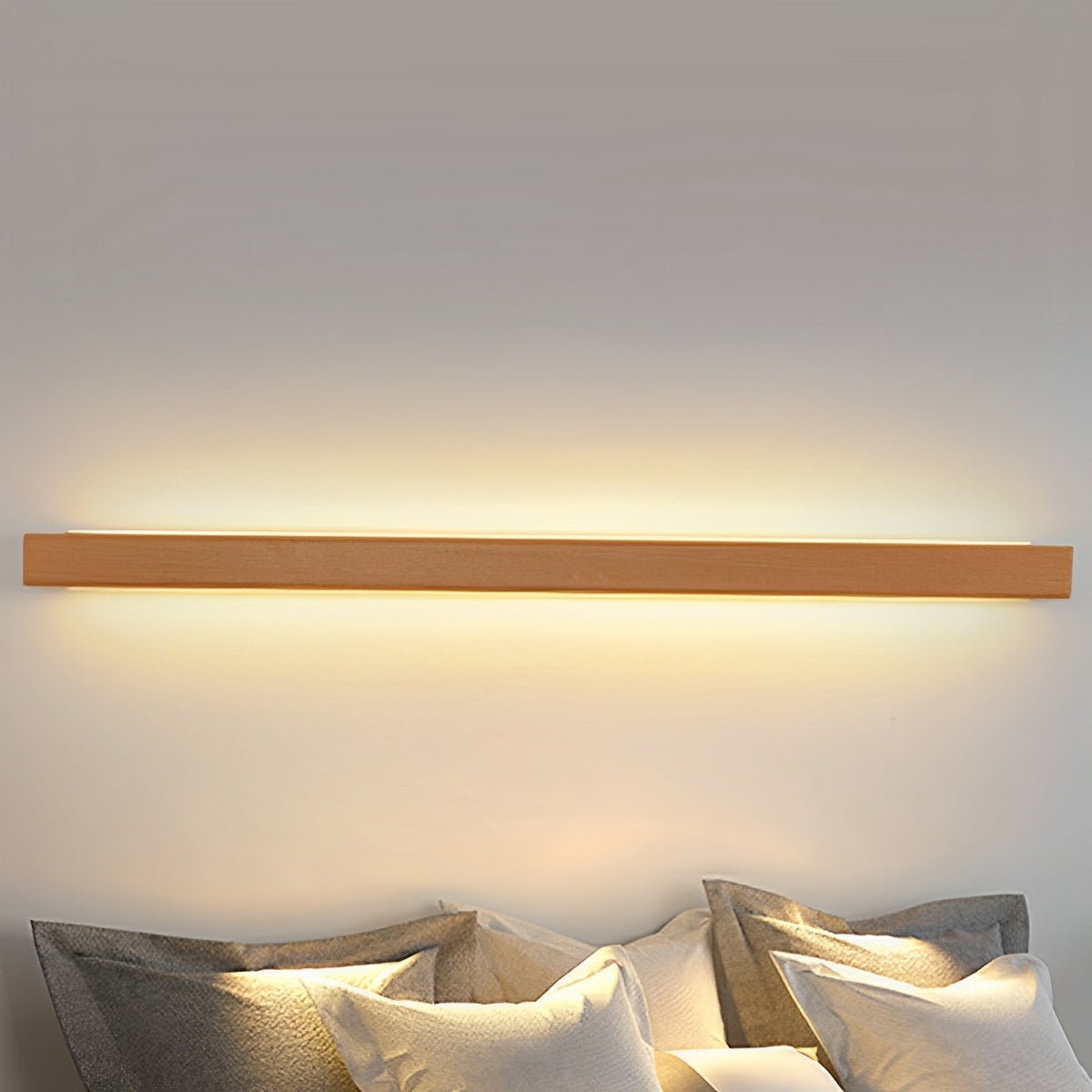Linear LED Wall Light – Adjustable Bidirectional Beam for Hallways Bedrooms Living Rooms – Natural Wood Finish with Acrylic Diffuser | Thomler