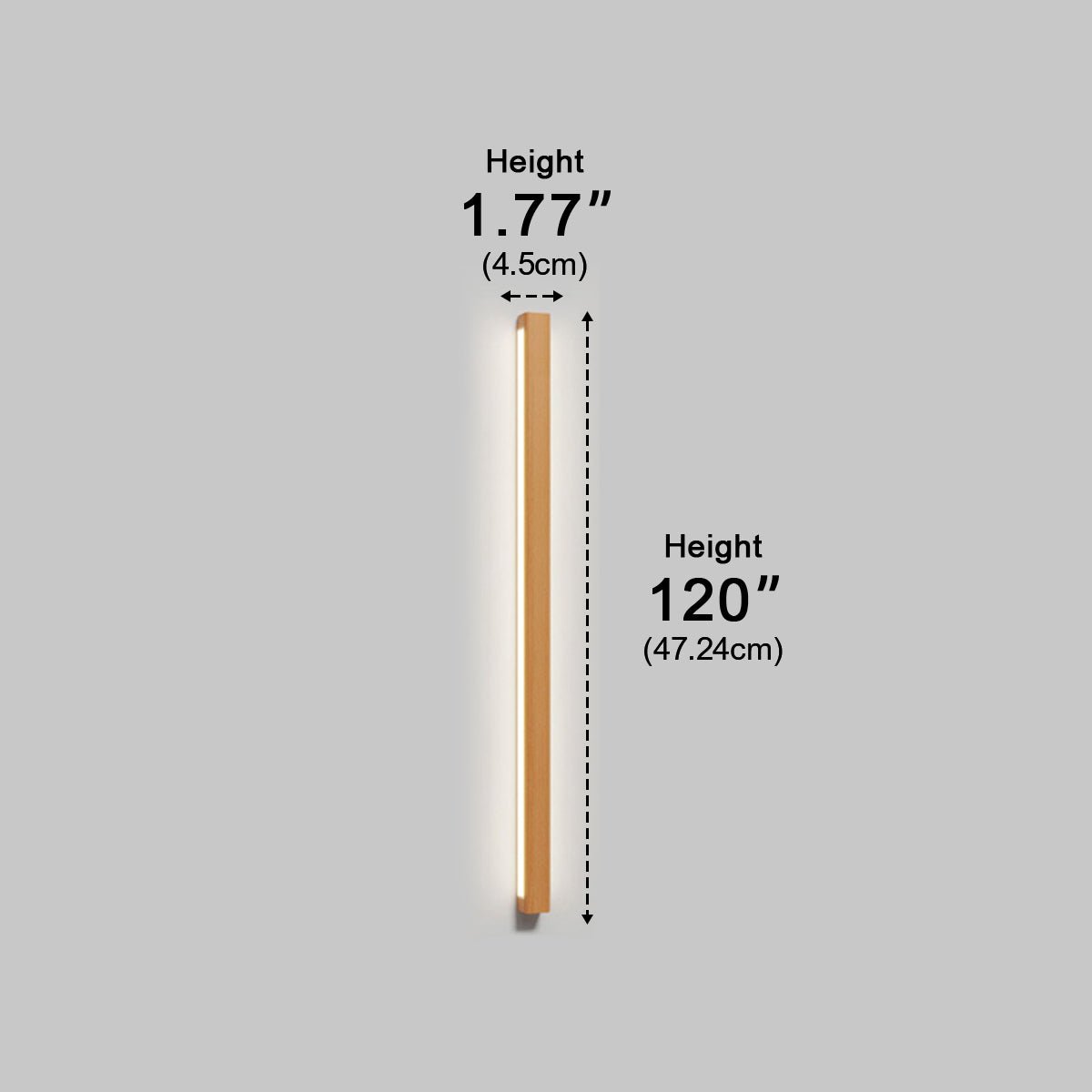 Linear LED Wall Light – Adjustable Bidirectional Beam for Hallways Bedrooms Living Rooms – Natural Wood Finish with Acrylic Diffuser | Thomler