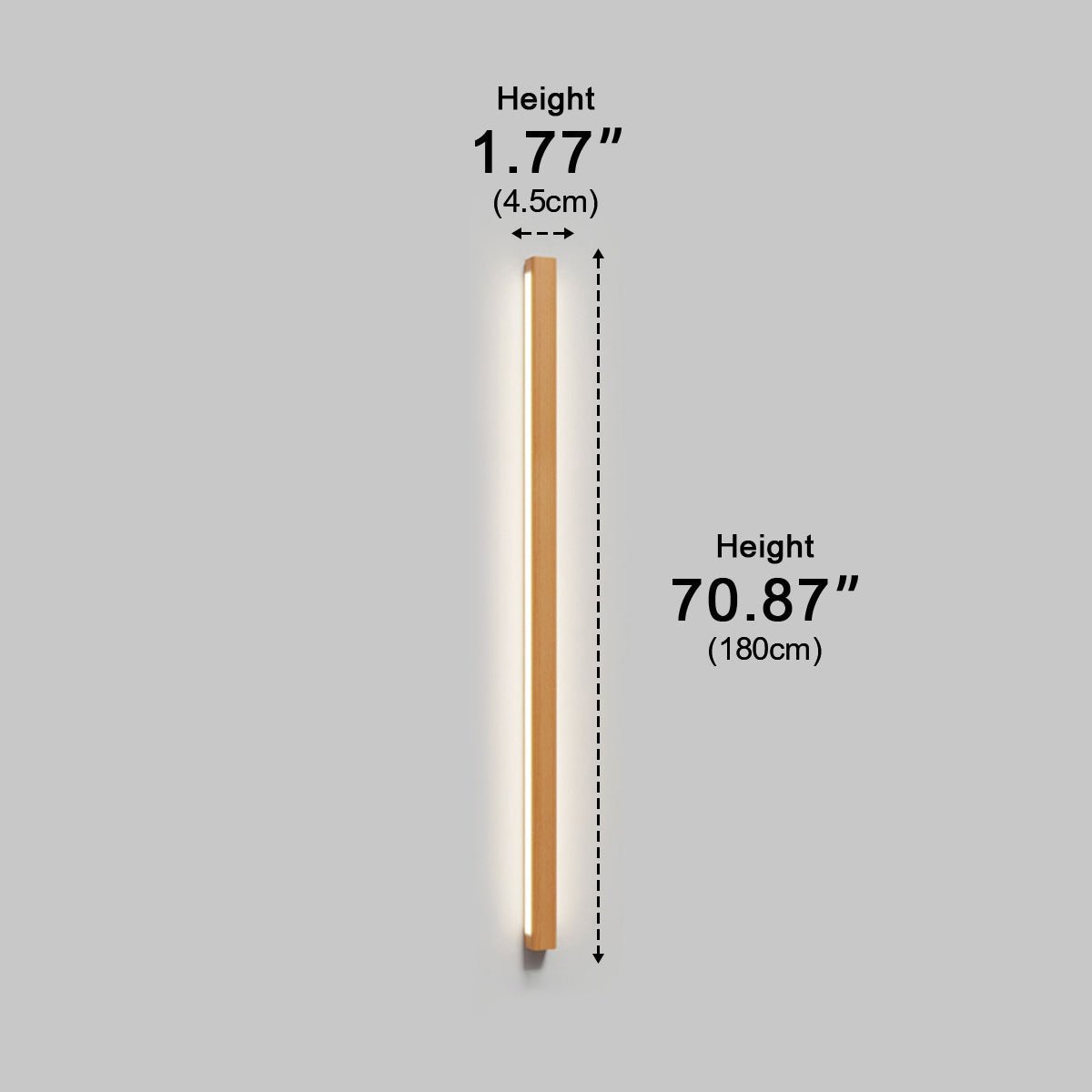 Linear LED Wall Light – Adjustable Bidirectional Beam for Hallways Bedrooms Living Rooms – Natural Wood Finish with Acrylic Diffuser | Thomler