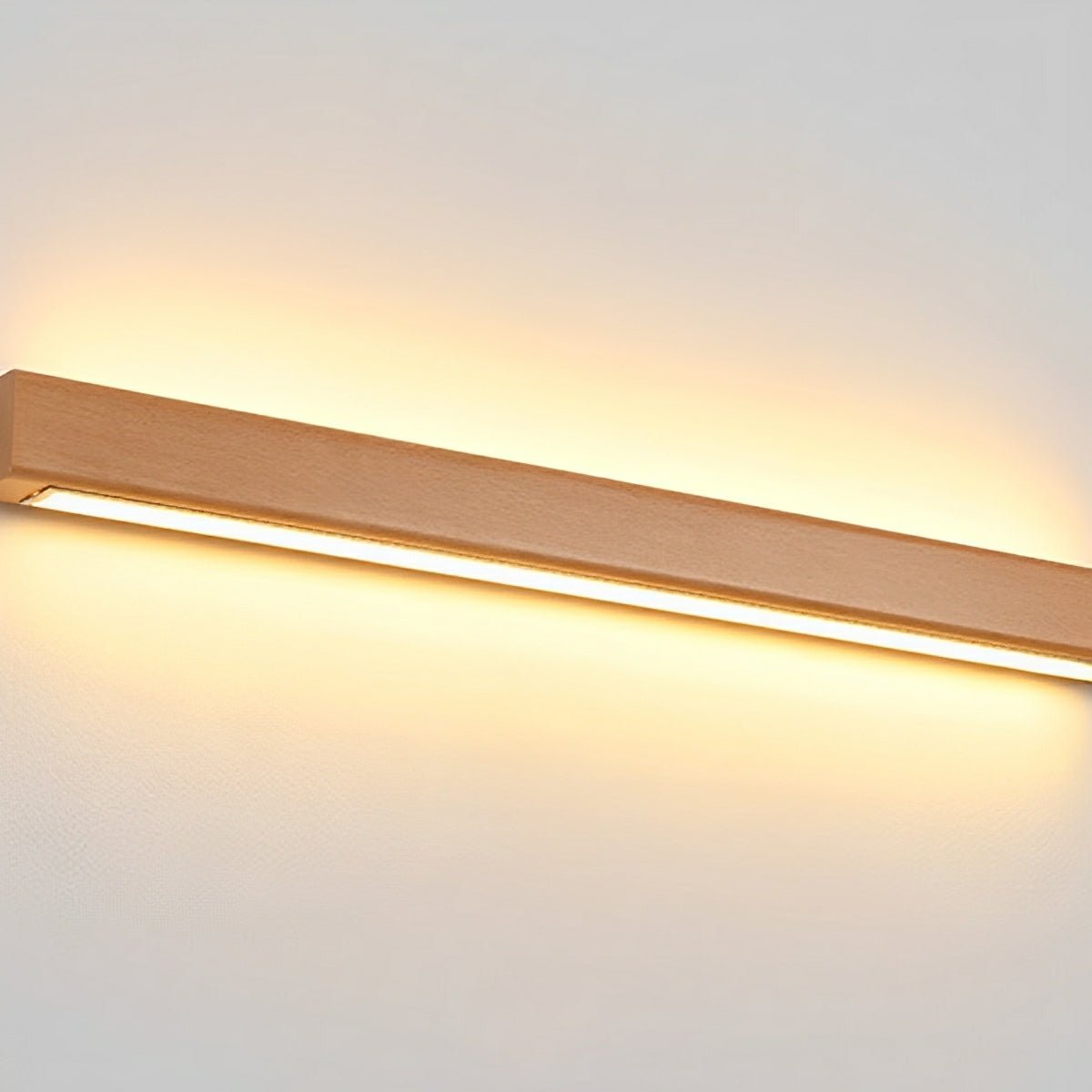 Linear LED Wall Light – Adjustable Bidirectional Beam for Hallways Bedrooms Living Rooms – Natural Wood Finish with Acrylic Diffuser | Thomler