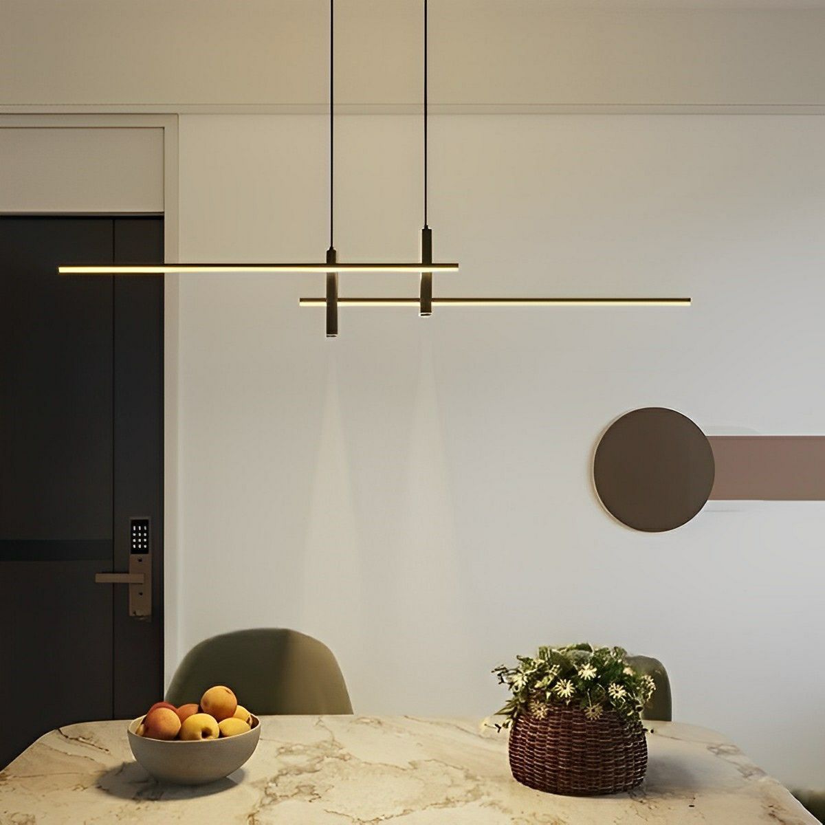 Linear Aluminum Overhead LED Fixture – Dimmable Strip Ceiling Light for Dining Room, Kitchen & Living Spaces | Thomler