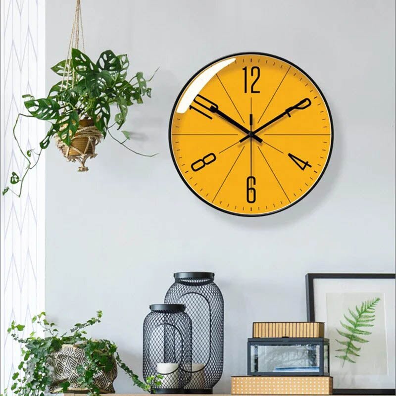 Round Wall Clock Silent Quartz Movement – Modern Minimalist Black & White Timepiece for Home Office, Kitchen, Bedroom – Clear Numbered | Thomler