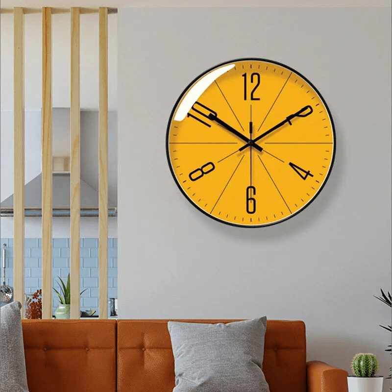 Round Wall Clock Silent Quartz Movement – Modern Minimalist Black & White Timepiece for Home Office, Kitchen, Bedroom – Clear Numbered | Thomler