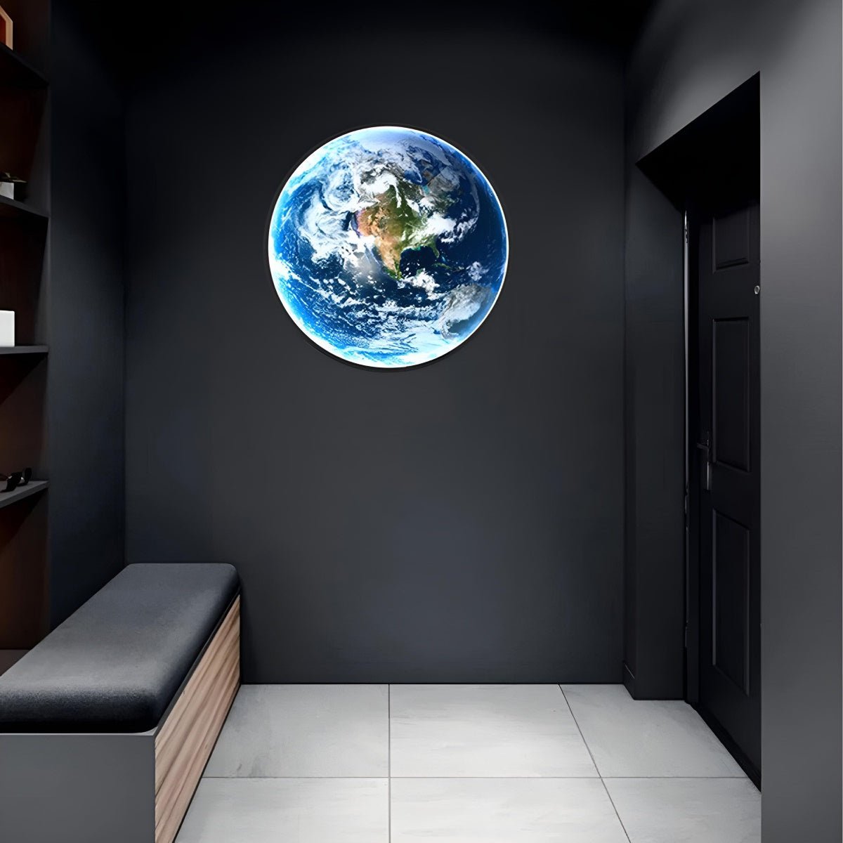 3D Globe LED Wall Light Fixture with Adjustable Brightness & Color for Bedroom Living Room | Thomler