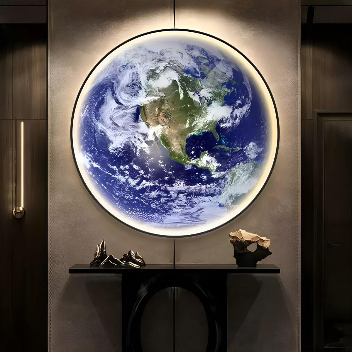 3D Globe LED Wall Light Fixture with Adjustable Brightness & Color for Bedroom Living Room | Thomler
