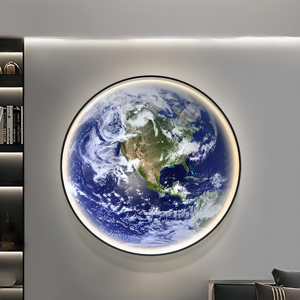 3D Globe LED Wall Light Fixture with Adjustable Brightness & Color for Bedroom Living Room | Thomler