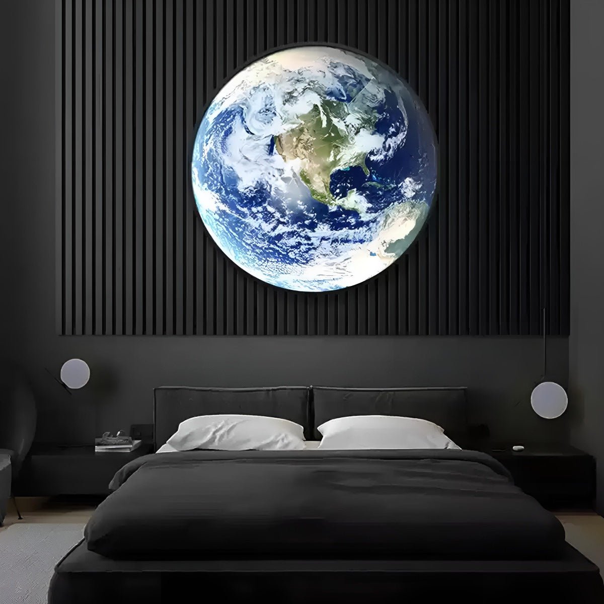 3D Globe LED Wall Light Fixture with Adjustable Brightness & Color for Bedroom Living Room | Thomler