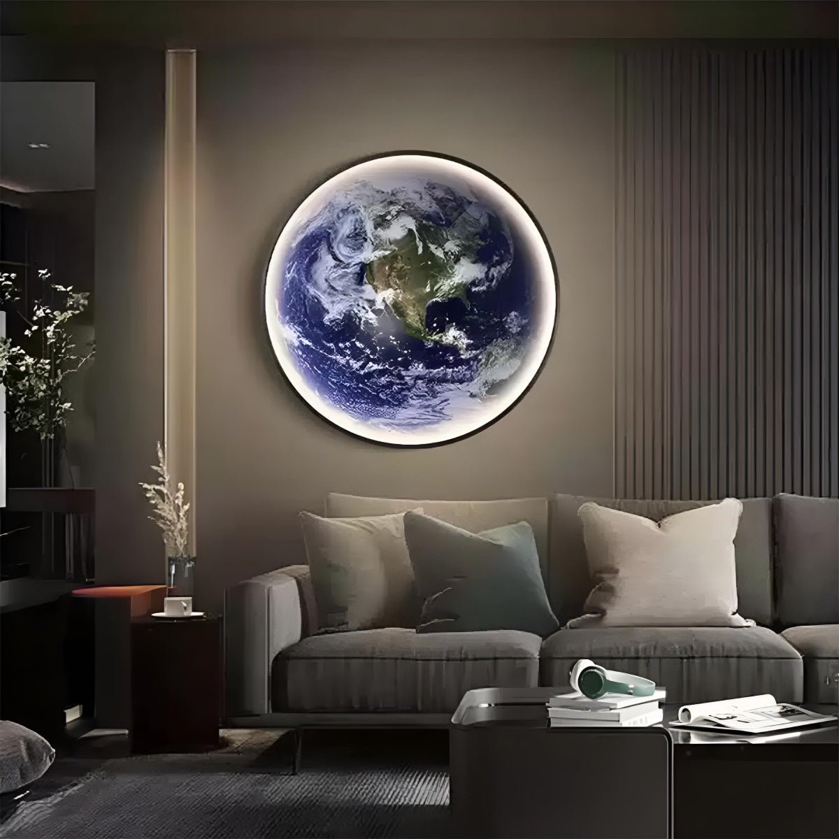 3D Globe LED Wall Light Fixture with Adjustable Brightness & Color for Bedroom Living Room | Thomler