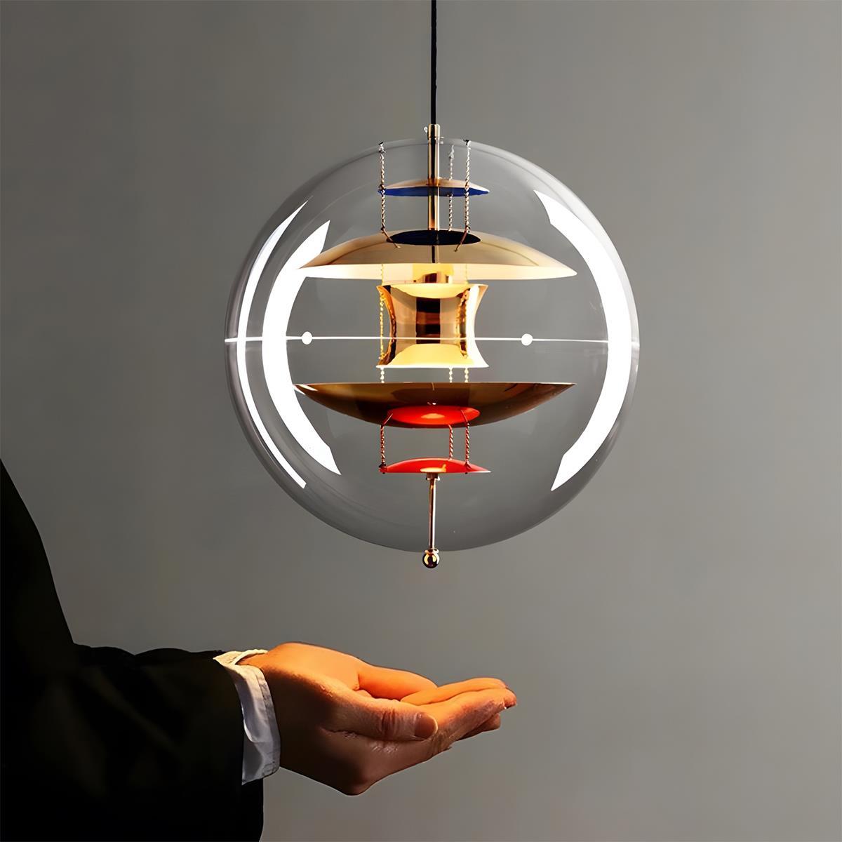 Pendant Light Acrylic Globe 40.0 cm Gold LED Dining Room Kitchen Island Hanging Ceiling Lamp Adjustable | Thomler