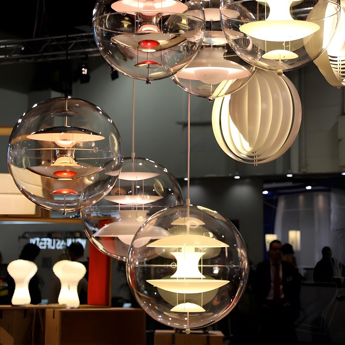 Pendant Light Acrylic Globe 40.0 cm Gold LED Dining Room Kitchen Island Hanging Ceiling Lamp Adjustable | Thomler