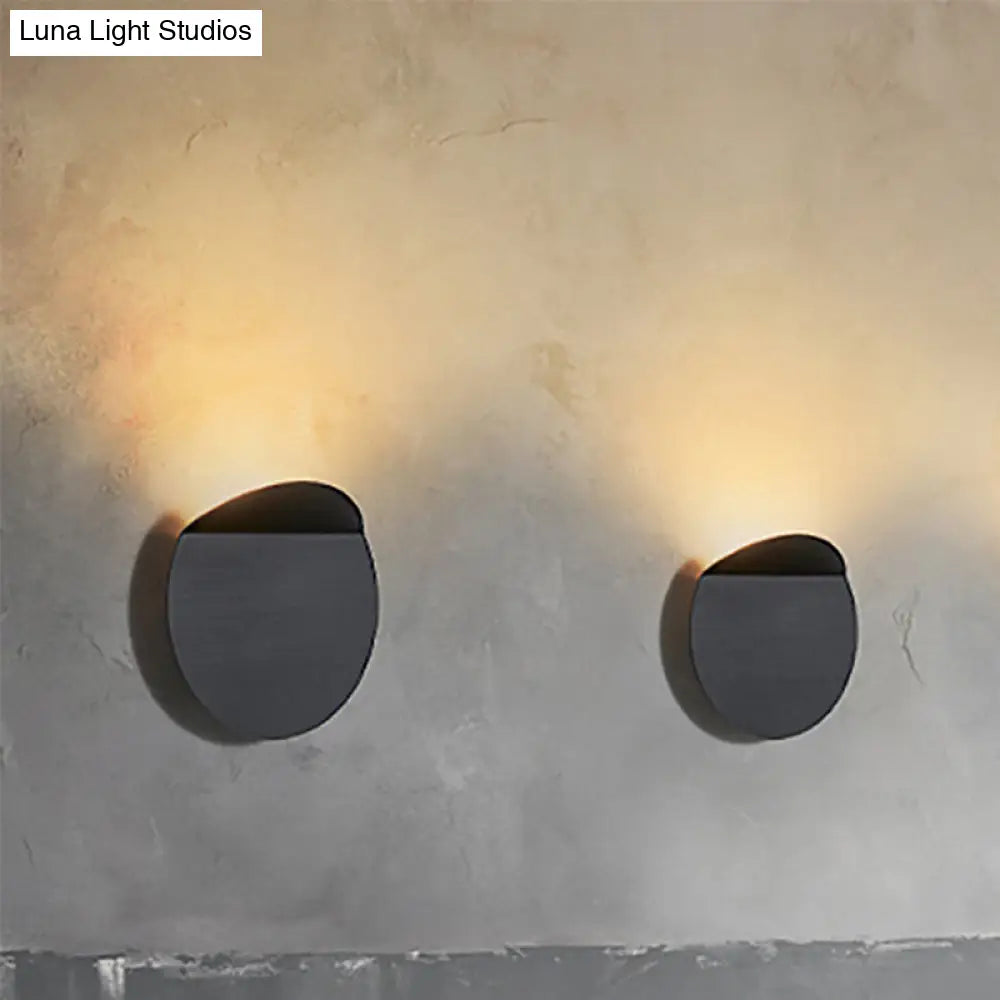 LED Wall Sconce Indoor Hallway Light Round Metal Fixture Black White Gray Gold Bronze Adjustable Brightness Corridor Entryway Hardwired | Thomler