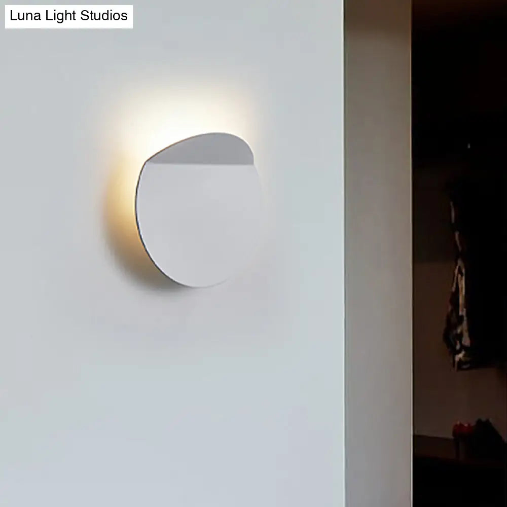 LED Wall Sconce Indoor Hallway Light Round Metal Fixture Black White Gray Gold Bronze Adjustable Brightness Corridor Entryway Hardwired | Thomler