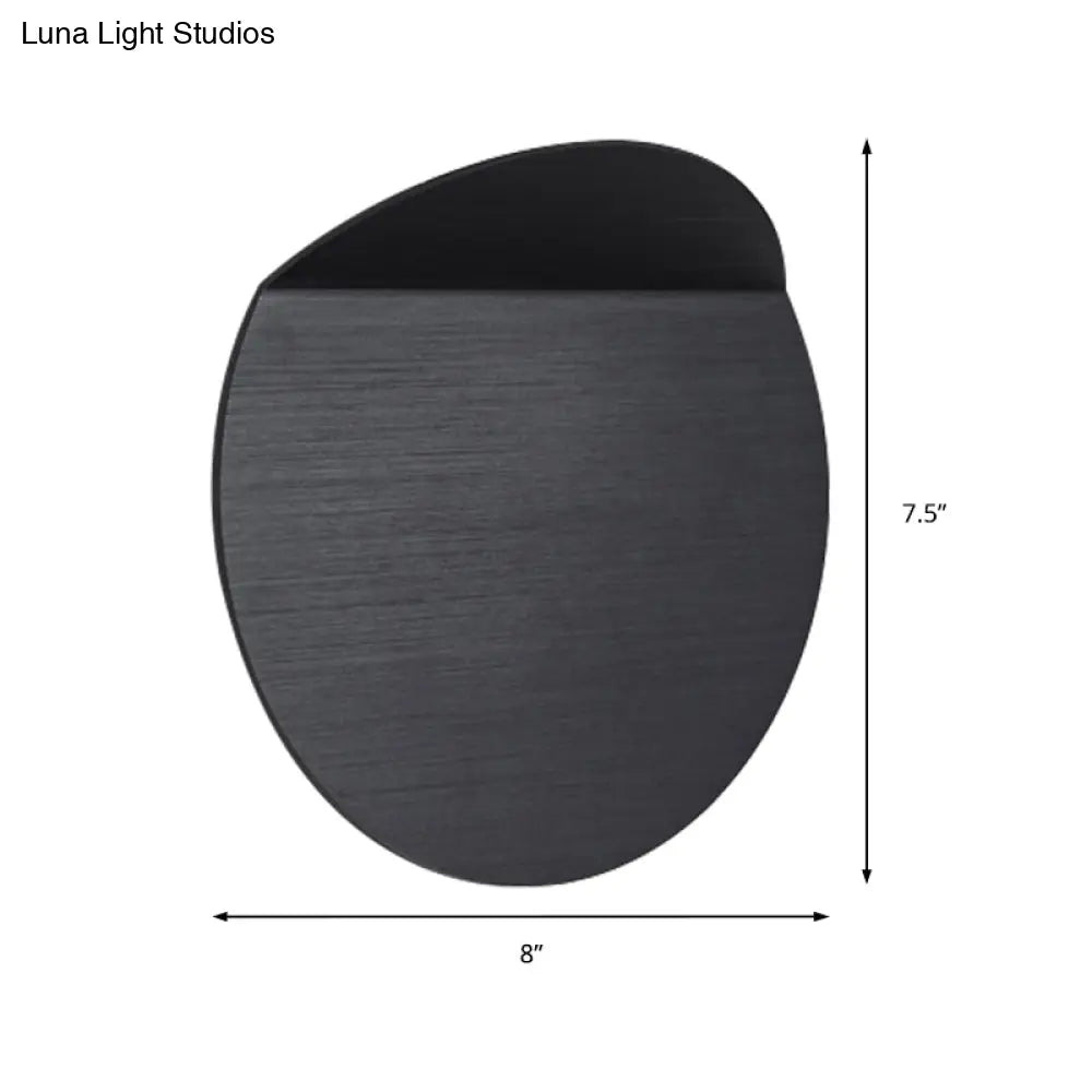 LED Wall Sconce Indoor Hallway Light Round Metal Fixture Black White Gray Gold Bronze Adjustable Brightness Corridor Entryway Hardwired | Thomler