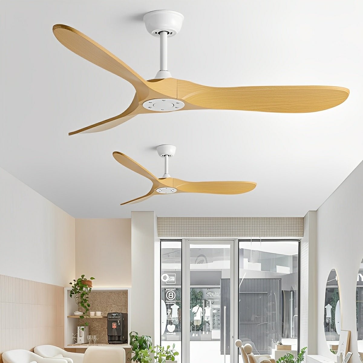 Quiet DC Ceiling Fan with Remote & Wall Switch – 6 Speed Reversible for Living Room Bedroom Dining Room – Low Profile Modern Design | Thomler