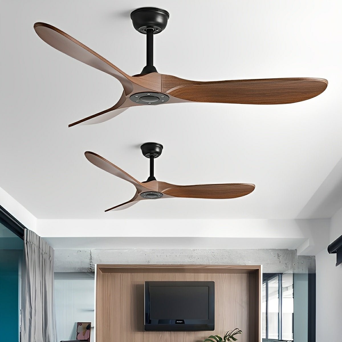 Quiet DC Ceiling Fan with Remote & Wall Switch – 6 Speed Reversible for Living Room Bedroom Dining Room – Low Profile Modern Design | Thomler