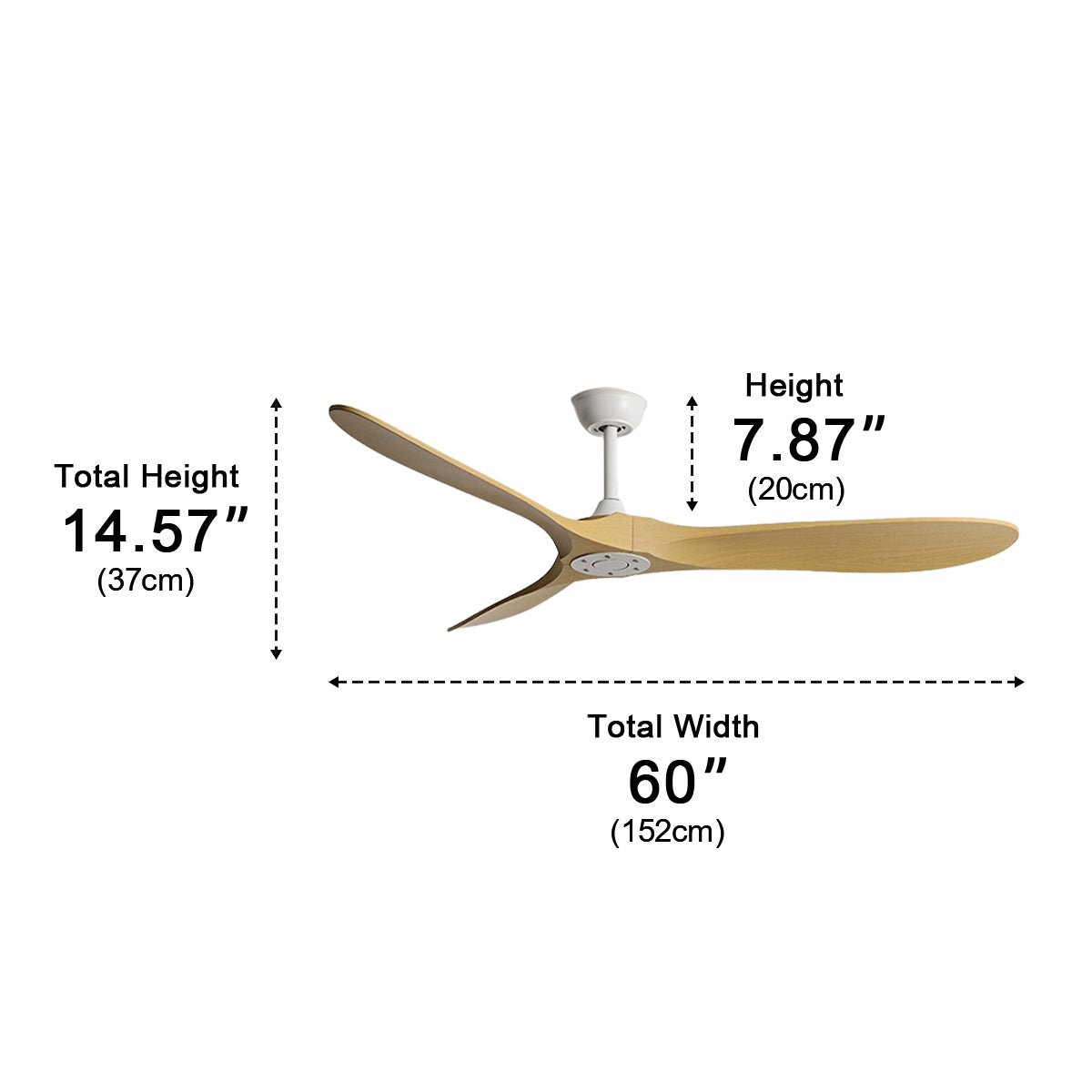 Quiet DC Ceiling Fan with Remote & Wall Switch – 6 Speed Reversible for Living Room Bedroom Dining Room – Low Profile Modern Design | Thomler