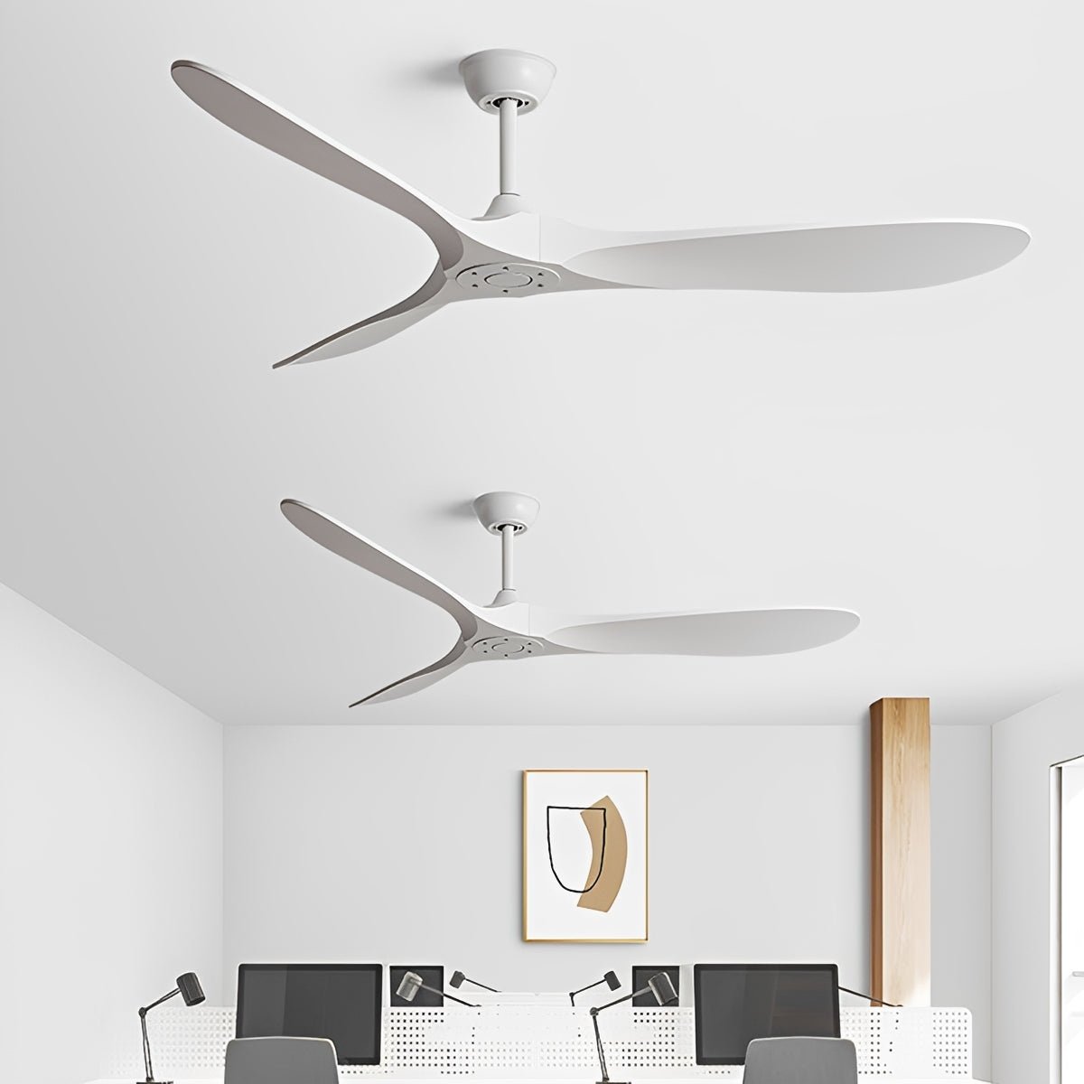 Quiet DC Ceiling Fan with Remote & Wall Switch – 6 Speed Reversible for Living Room Bedroom Dining Room – Low Profile Modern Design | Thomler