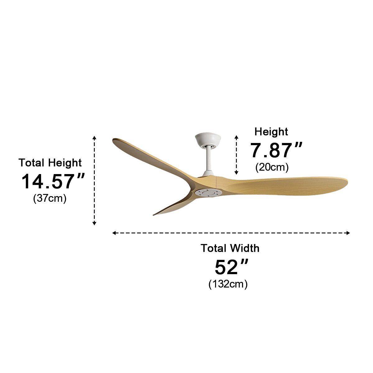 Quiet DC Ceiling Fan with Remote & Wall Switch – 6 Speed Reversible for Living Room Bedroom Dining Room – Low Profile Modern Design | Thomler