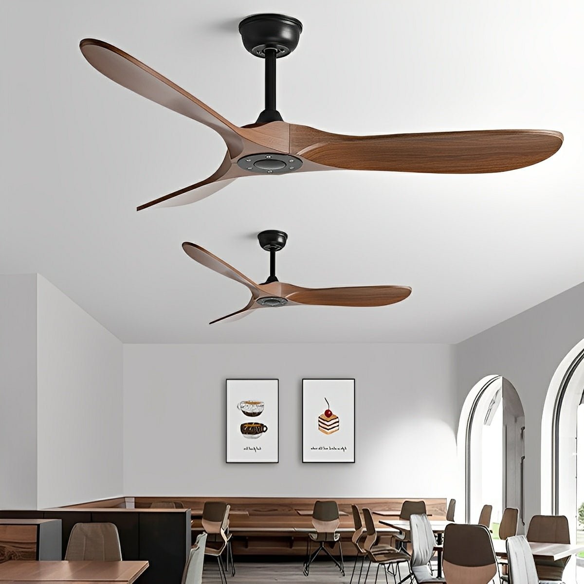 Quiet DC Ceiling Fan with Remote & Wall Switch – 6 Speed Reversible for Living Room Bedroom Dining Room – Low Profile Modern Design | Thomler