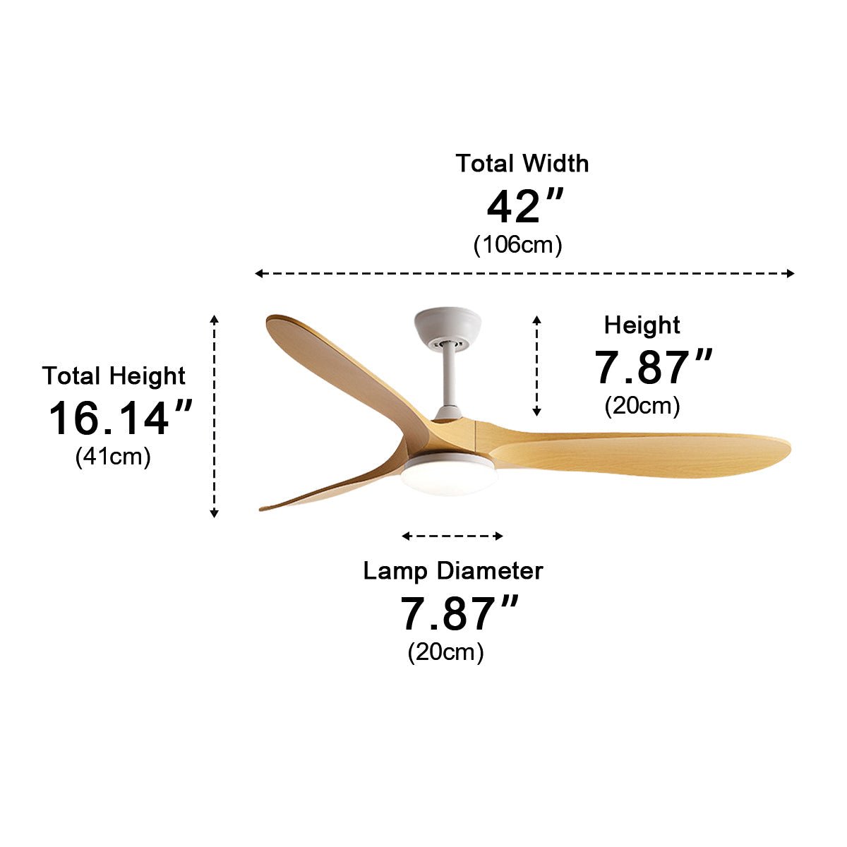 Reversible DC Ceiling Fan with LED Light & Remote – 6-Speed Airflow for Year-Round Living Room, Bedroom & Dining Room Comfort | Thomler