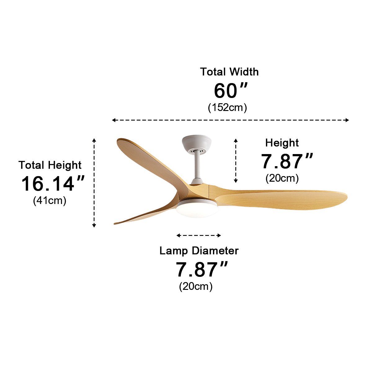 Reversible DC Ceiling Fan with LED Light & Remote – 6-Speed Airflow for Year-Round Living Room, Bedroom & Dining Room Comfort | Thomler