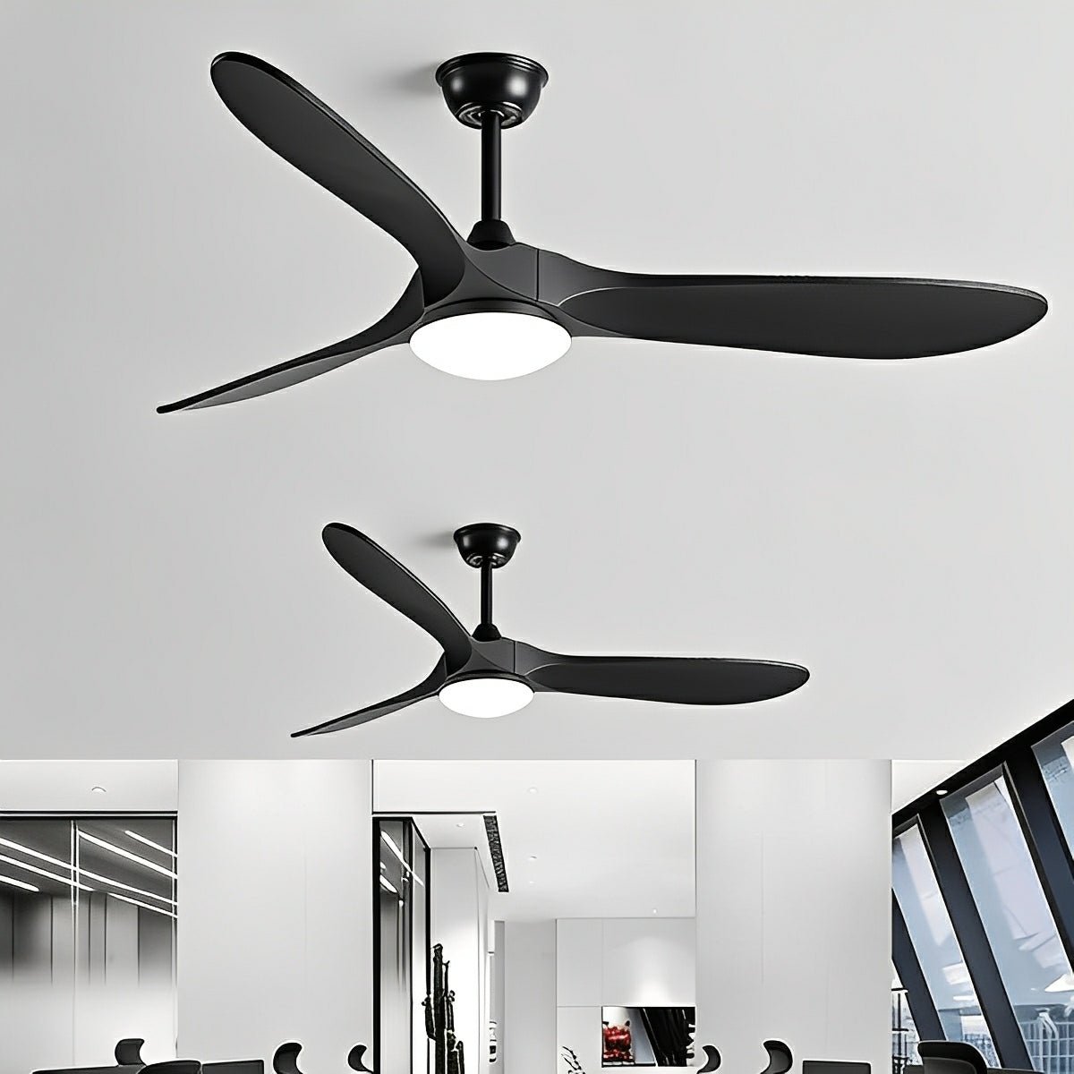 Reversible DC Ceiling Fan with LED Light & Remote – 6-Speed Airflow for Year-Round Living Room, Bedroom & Dining Room Comfort | Thomler