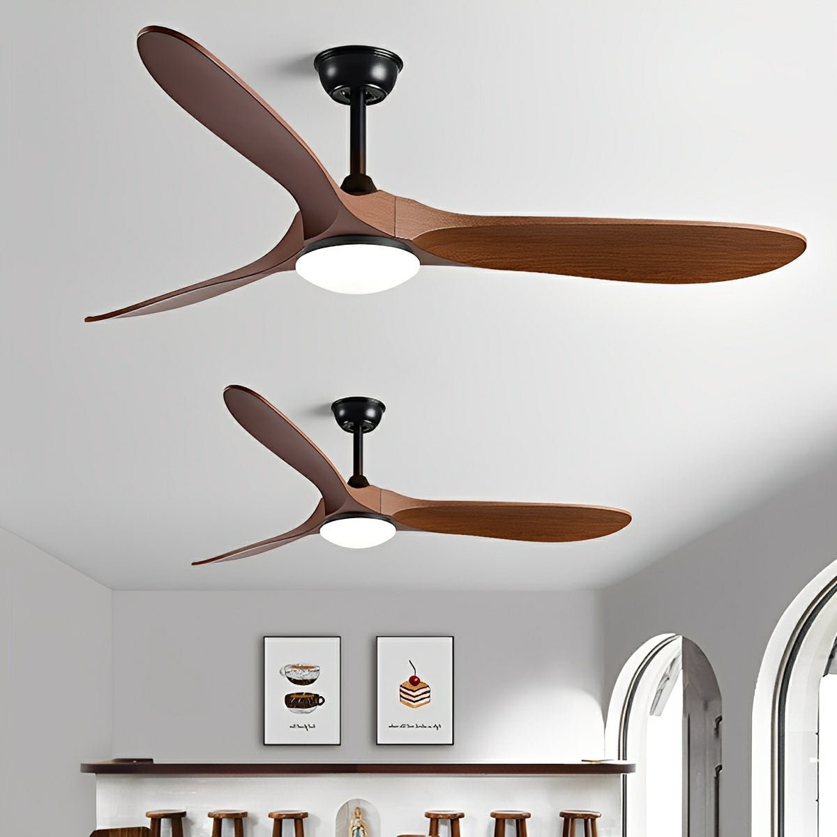 Reversible DC Ceiling Fan with LED Light & Remote – 6-Speed Airflow for Year-Round Living Room, Bedroom & Dining Room Comfort | Thomler
