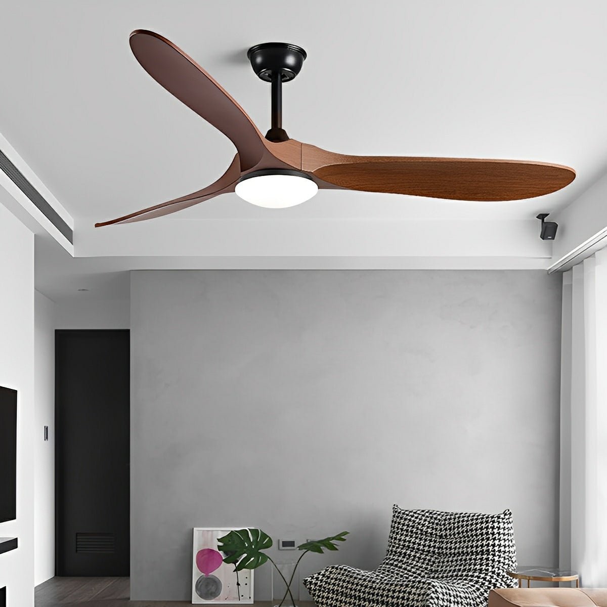 Reversible DC Ceiling Fan with LED Light & Remote – 6-Speed Airflow for Year-Round Living Room, Bedroom & Dining Room Comfort | Thomler