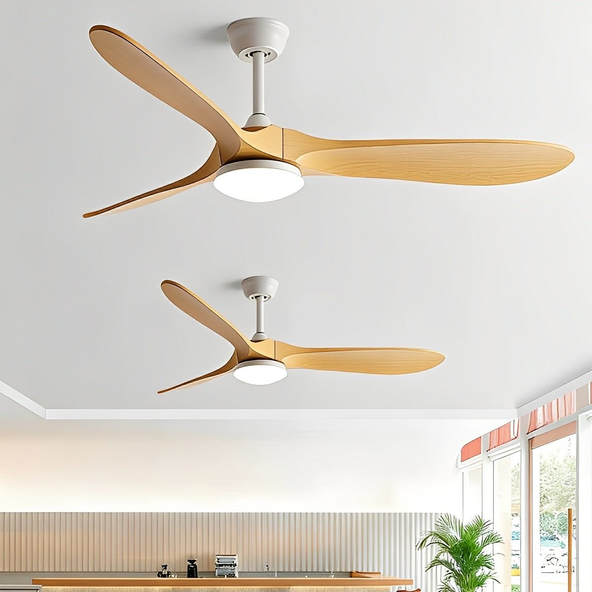 Reversible DC Ceiling Fan with LED Light & Remote – 6-Speed Airflow for Year-Round Living Room, Bedroom & Dining Room Comfort | Thomler
