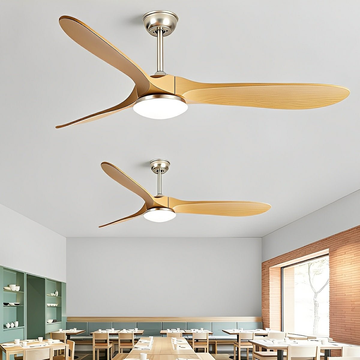 Reversible DC Ceiling Fan with LED Light & Remote – 6-Speed Airflow for Year-Round Living Room, Bedroom & Dining Room Comfort | Thomler