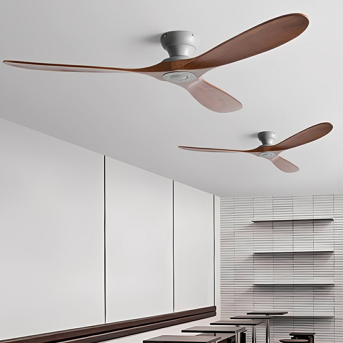 Energy-Efficient Reversible DC Ceiling Fan with Natural Wood Blades & Dual Controls | Thomler