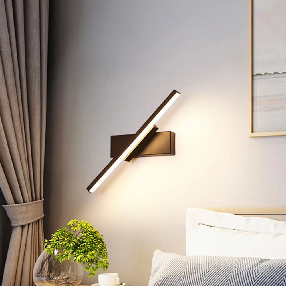 Metal Linear LED Sconce Swivel Adjustable Acrylic Shade for Bedroom Hallway Bathroom Living Room Contemporary Hardwired 12-Inch | Thomler