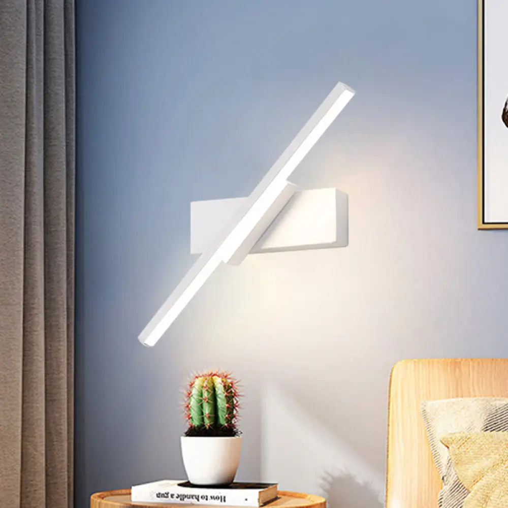 Metal Linear LED Sconce Swivel Adjustable Acrylic Shade for Bedroom Hallway Bathroom Living Room Contemporary Hardwired 12-Inch | Thomler
