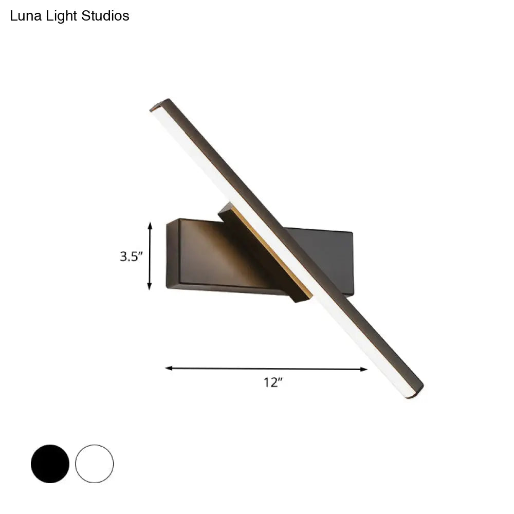 Metal Linear LED Sconce Swivel Adjustable Acrylic Shade for Bedroom Hallway Bathroom Living Room Contemporary Hardwired 12-Inch | Thomler