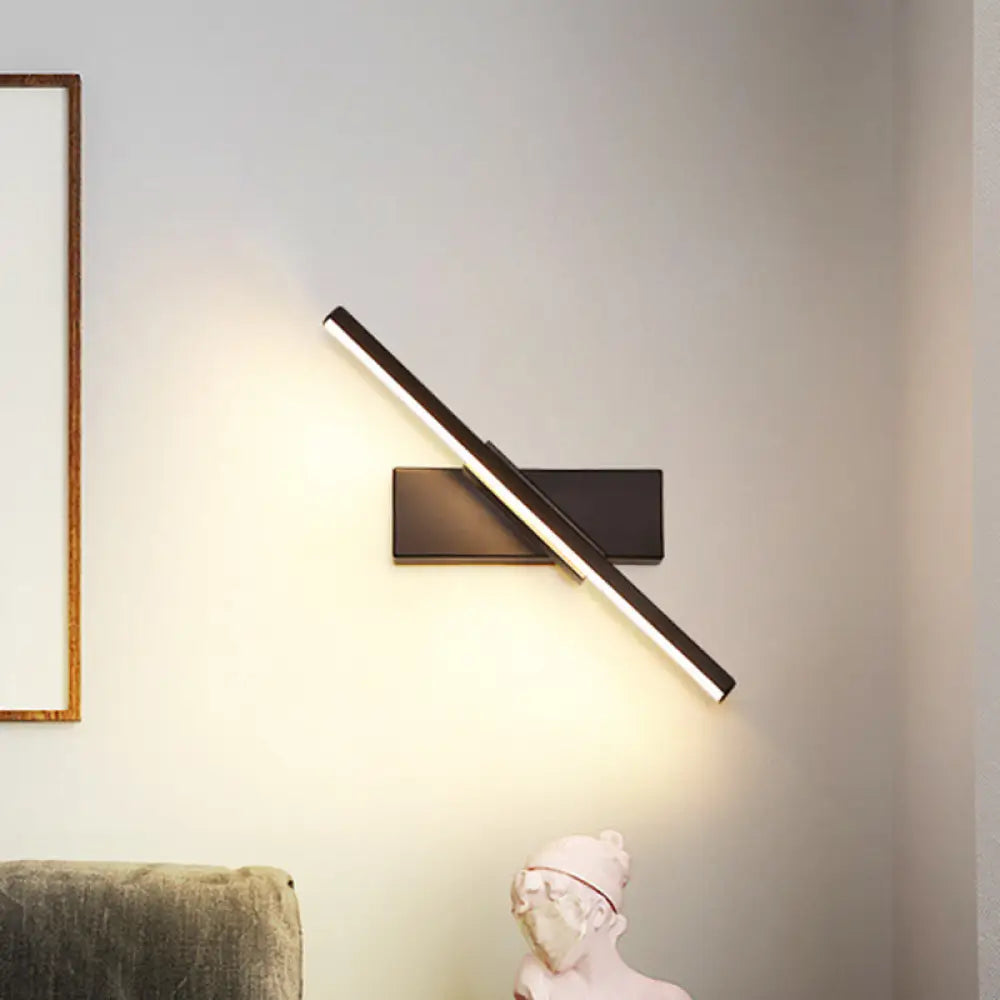 Metal Linear LED Sconce Swivel Adjustable Acrylic Shade for Bedroom Hallway Bathroom Living Room Contemporary Hardwired 12-Inch | Thomler