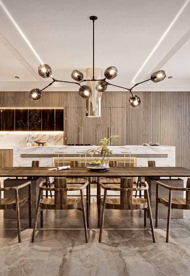 Branching Globe Chandelier with Smoky Glass Shades – Multi-Arm Statement Fixture for Dining Room & Kitchen Island Lighting | Thomler