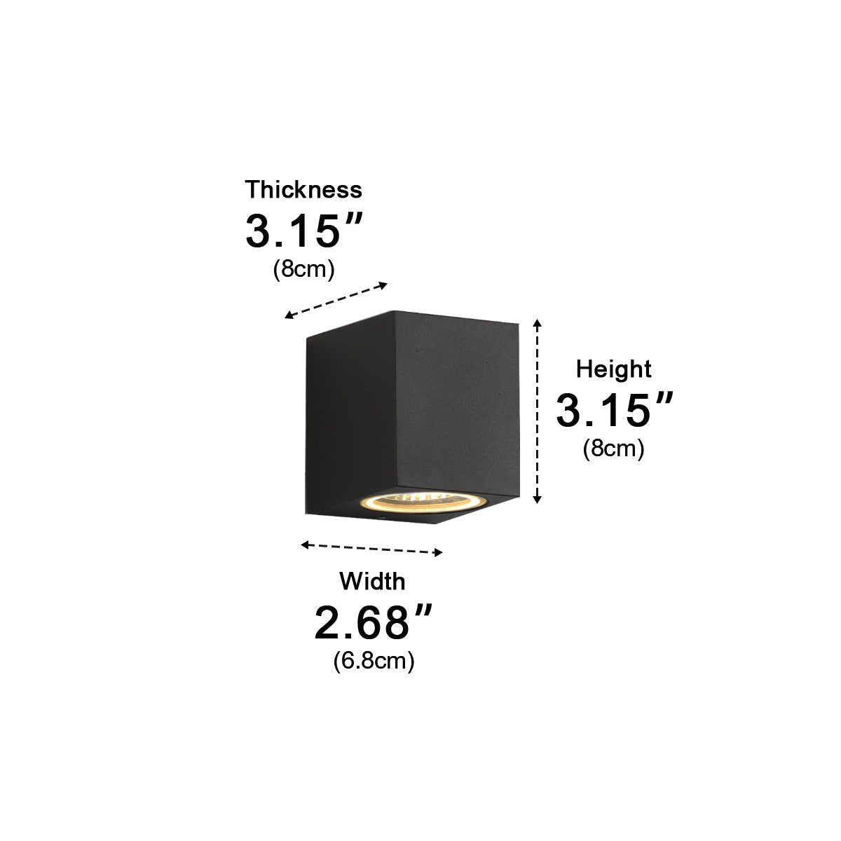 Wall Washer Outdoor LED Light 6W 3 in Warm White Modern Exterior Garden Courtyard Villa Illumination | Thomler