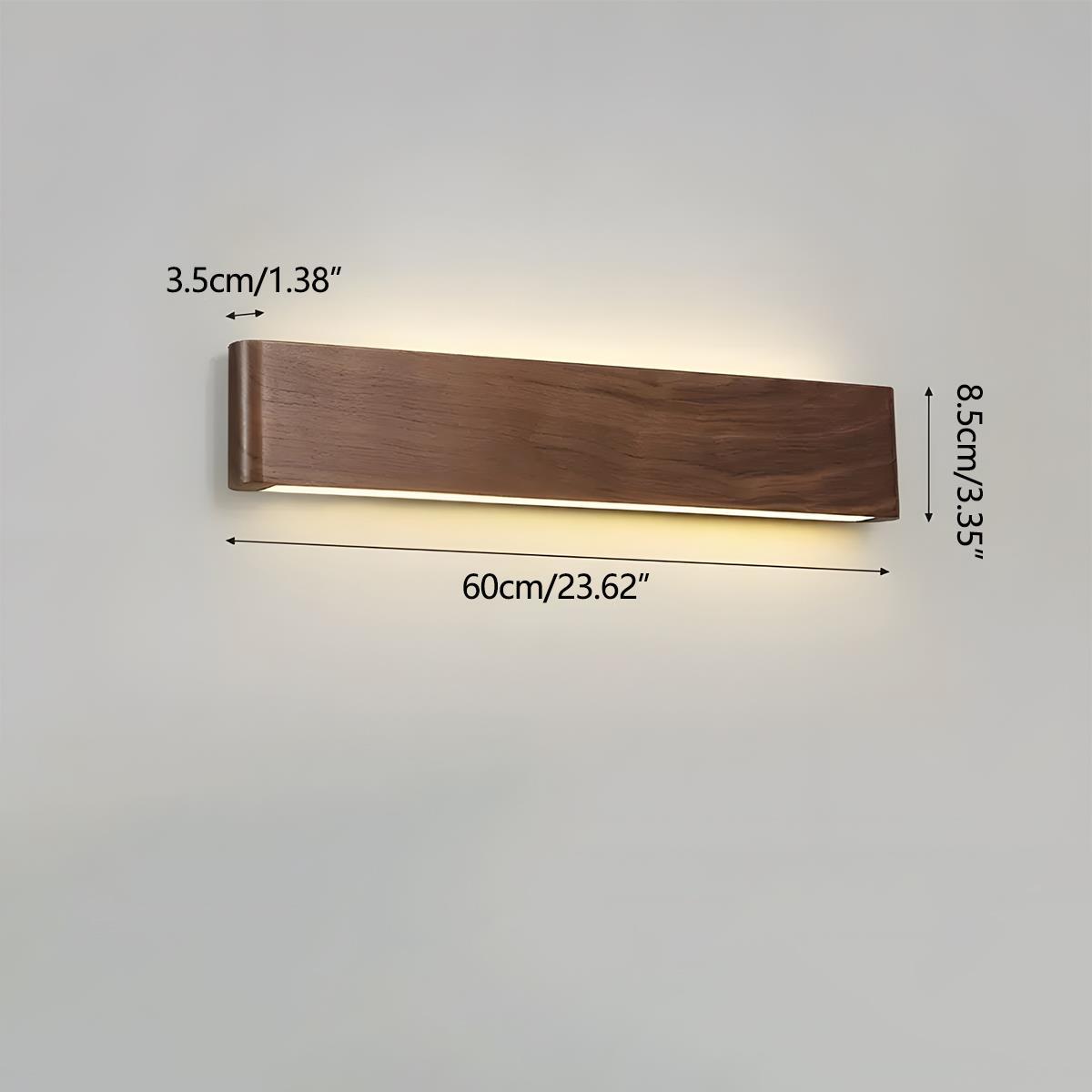 Wall Lamp Solid Walnut Wood 20.0 cm LED Bedroom Hallway Japandi Scandinavian Indoor Lighting Fixture | Thomler