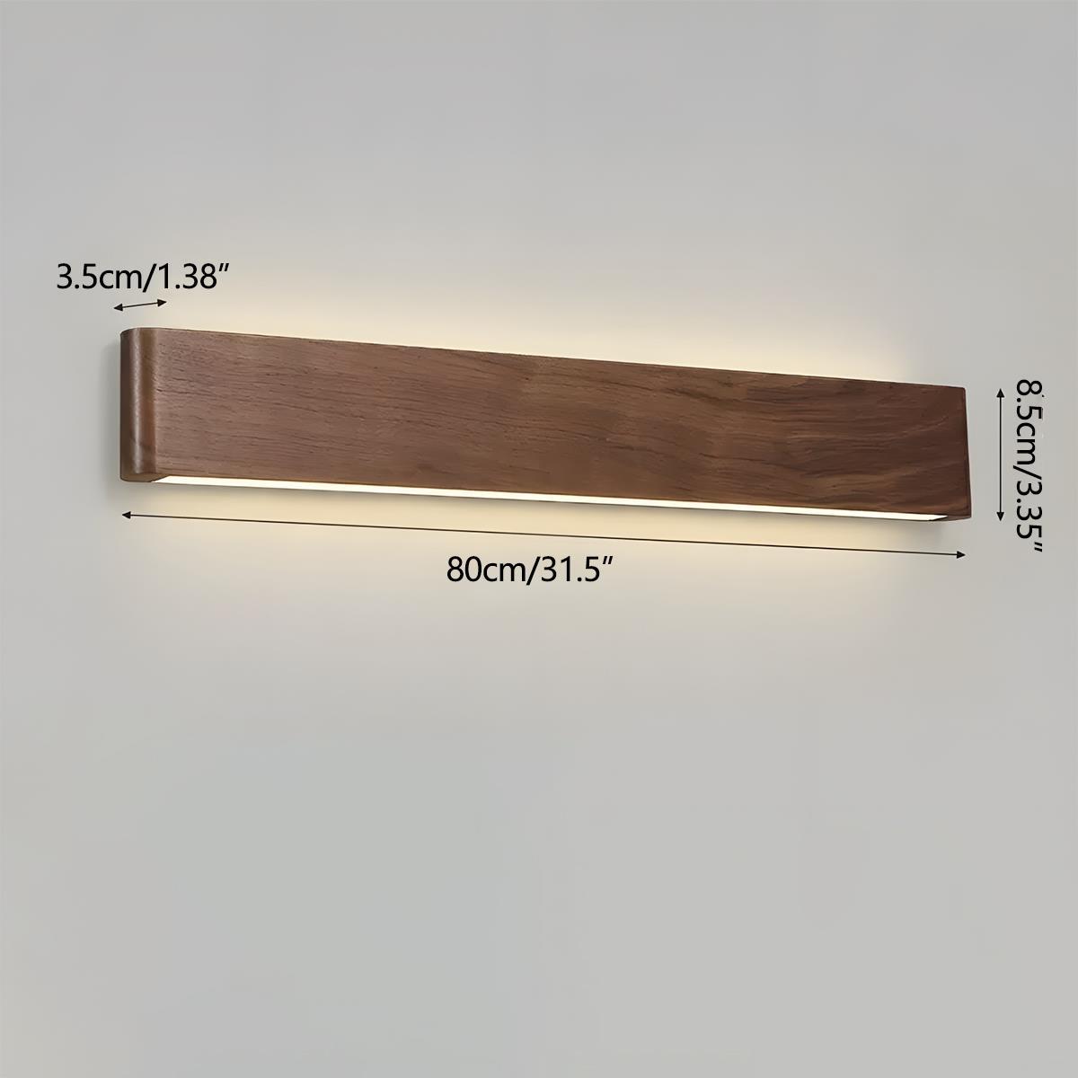 Wall Lamp Solid Walnut Wood 20.0 cm LED Bedroom Hallway Japandi Scandinavian Indoor Lighting Fixture | Thomler