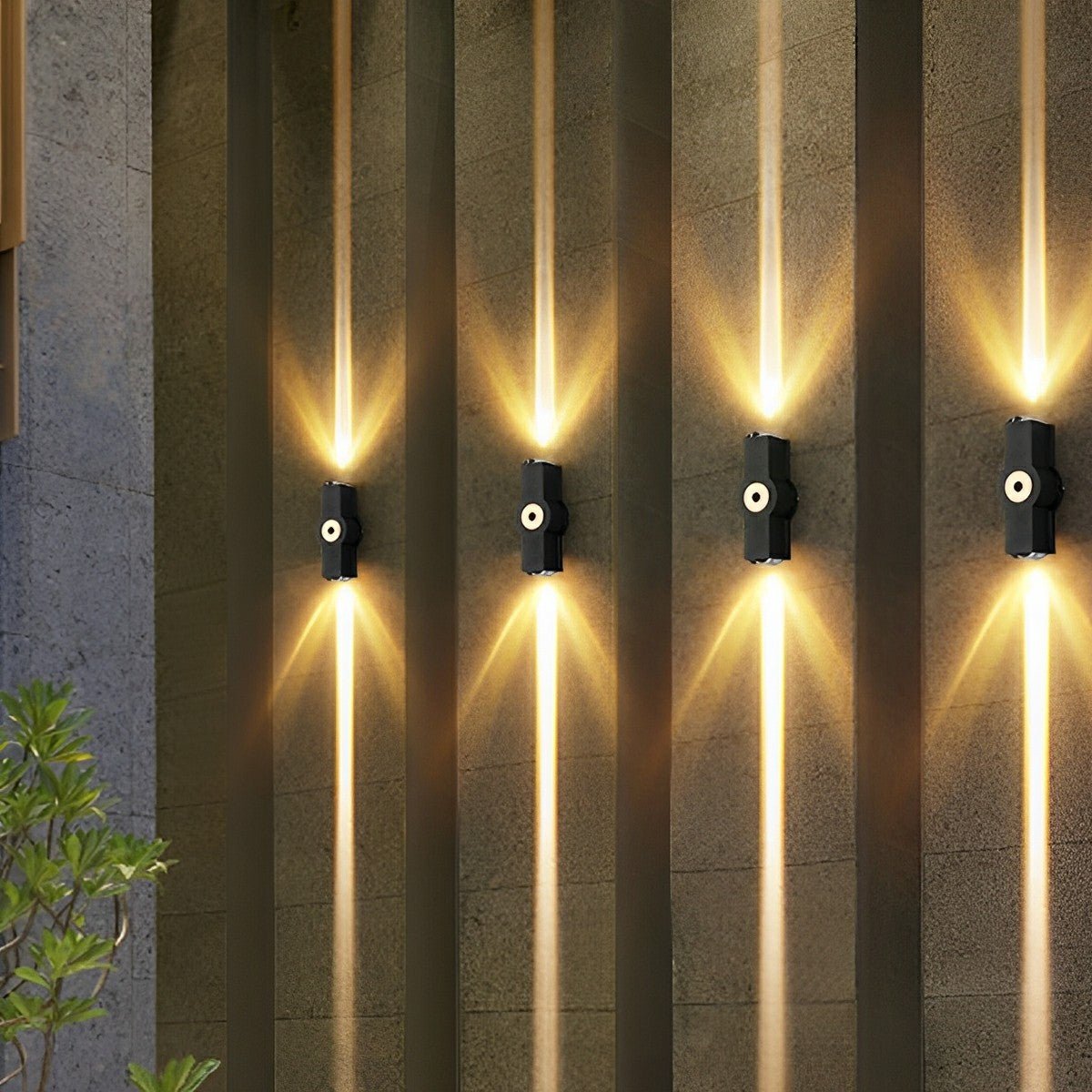 Directional LED Exterior Sconce Black Aluminum Adjustable Multi-Head Weatherproof Fixture for Porch Patio Yard Facade | Thomler