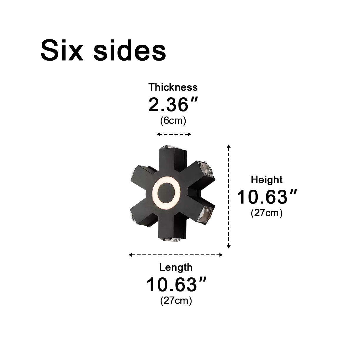 Directional LED Exterior Sconce Black Aluminum Adjustable Multi-Head Weatherproof Fixture for Porch Patio Yard Facade | Thomler
