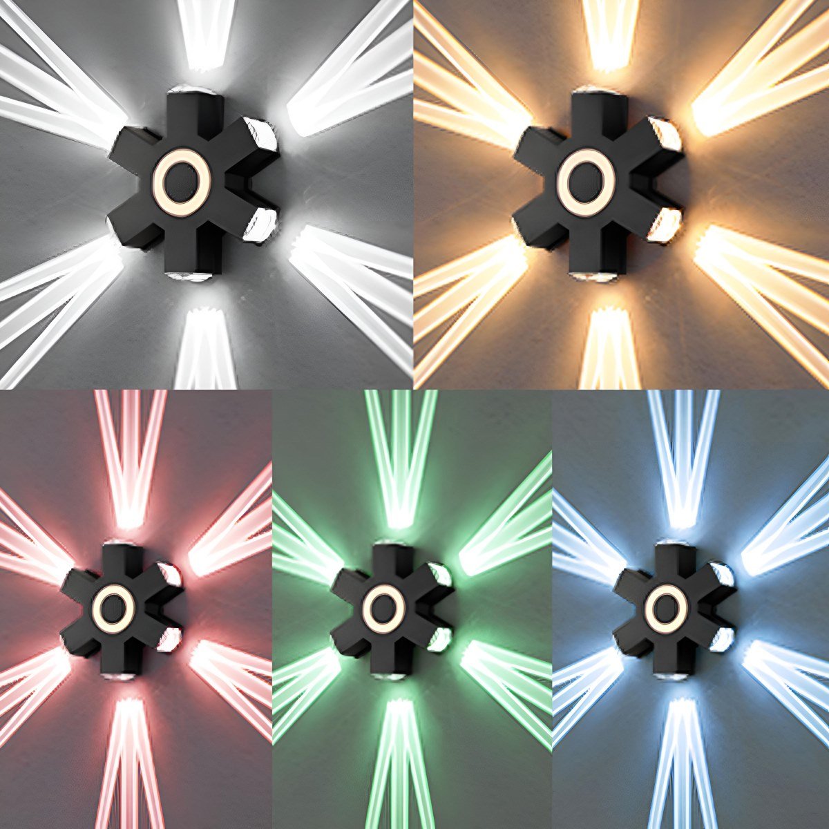 Directional LED Exterior Sconce Black Aluminum Adjustable Multi-Head Weatherproof Fixture for Porch Patio Yard Facade | Thomler