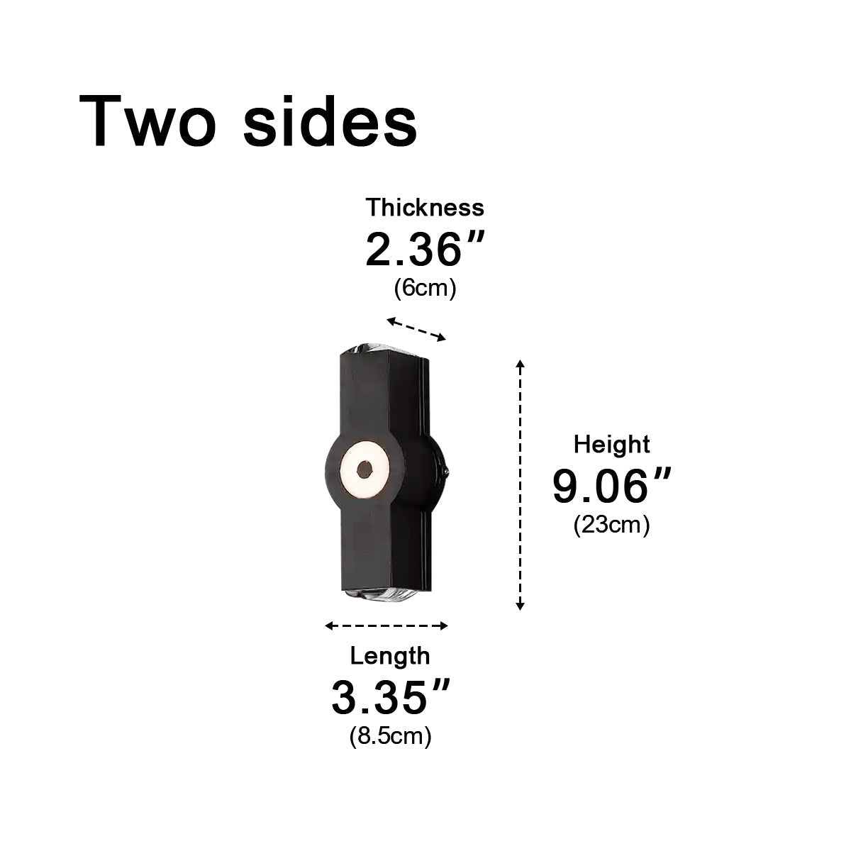Directional LED Exterior Sconce Black Aluminum Adjustable Multi-Head Weatherproof Fixture for Porch Patio Yard Facade | Thomler
