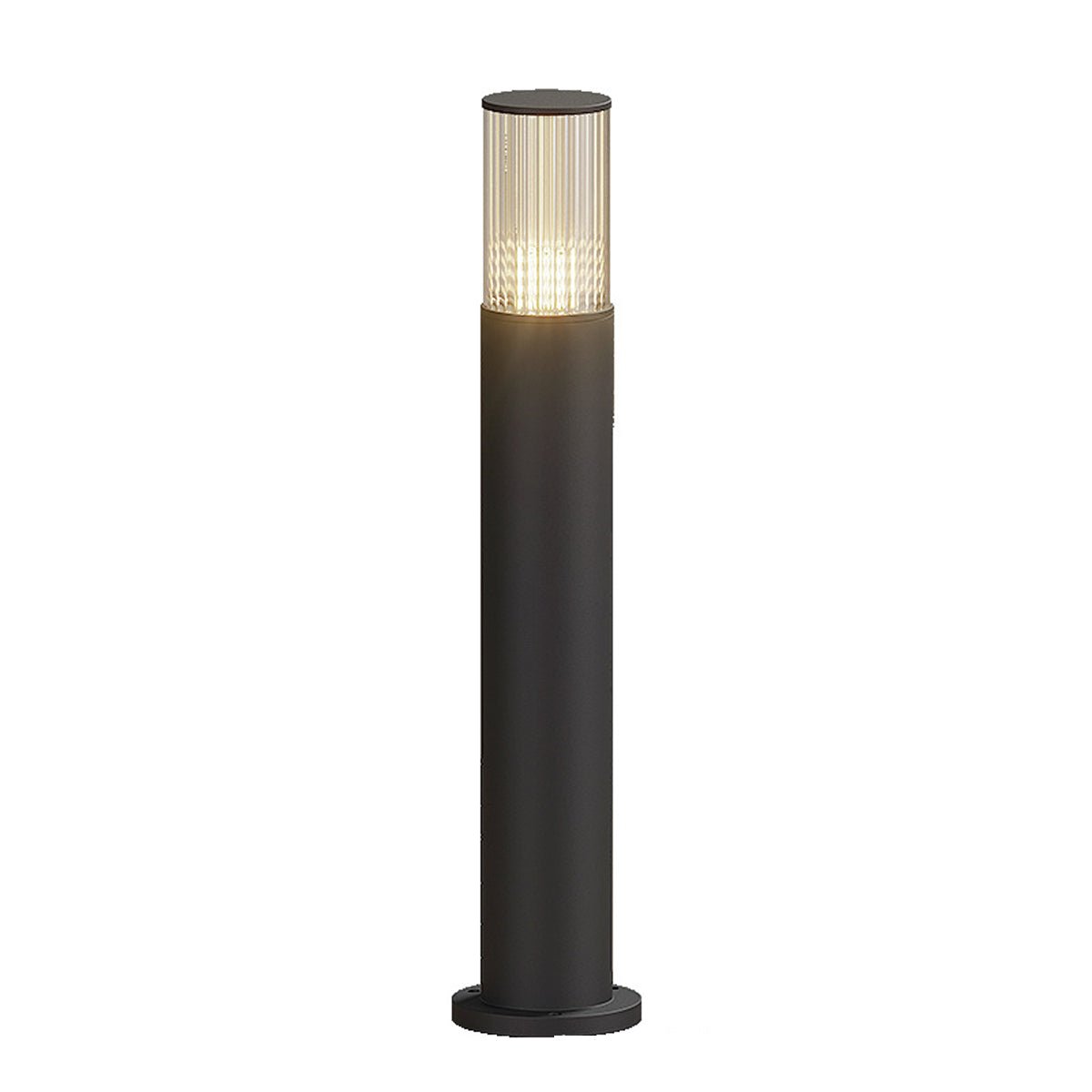 Black Aluminum LED Column Bollard for Pathway & Driveway Lighting – IP65 Weather Resistant, 3000K Glow, 7W Hardwired, for Garden Yard Villa | Thomler