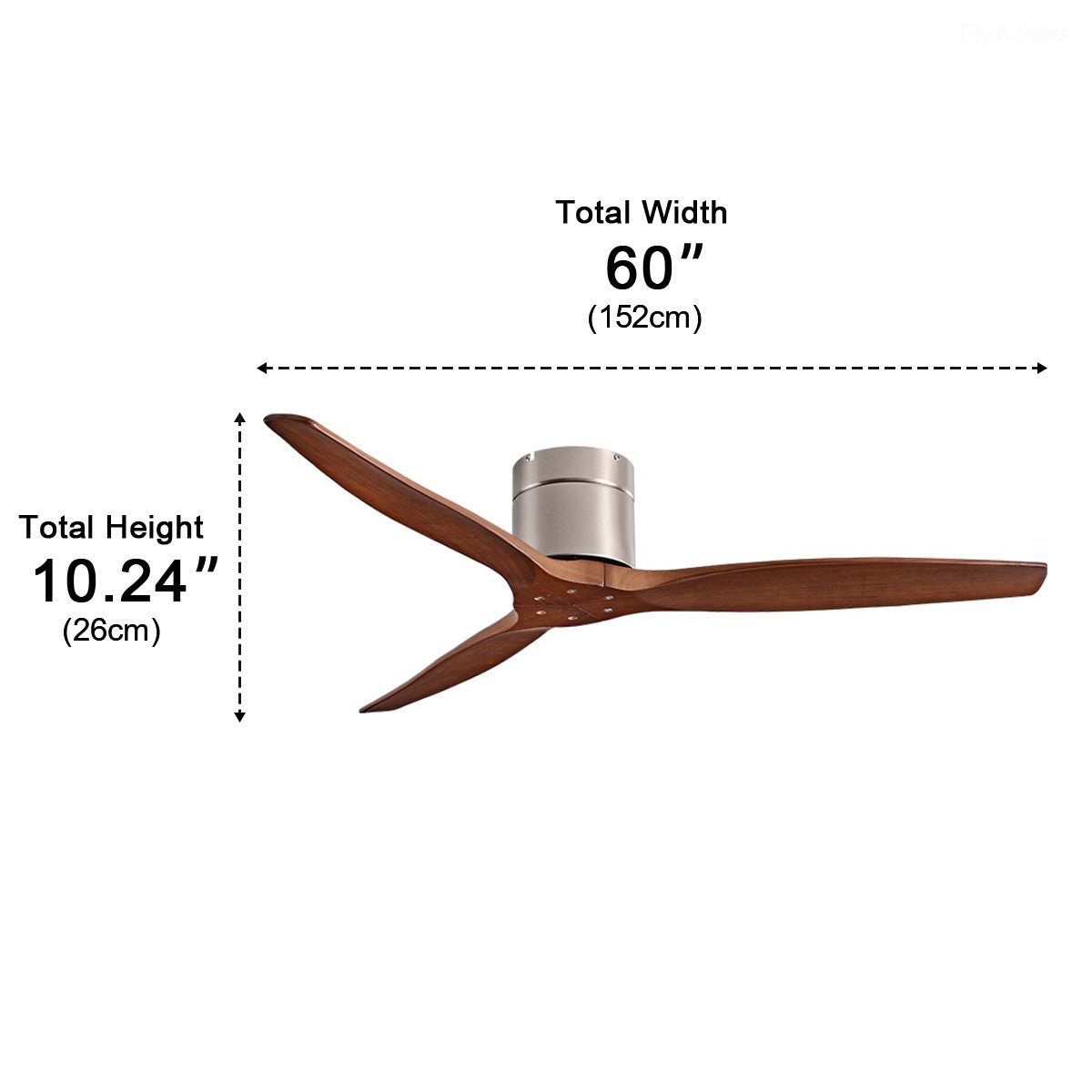 3-Blade Reversible DC Ceiling Fan with Remote & Wall Control – Whisper-Quiet Wood Design for Living Room, Bedroom & Dining | Thomler