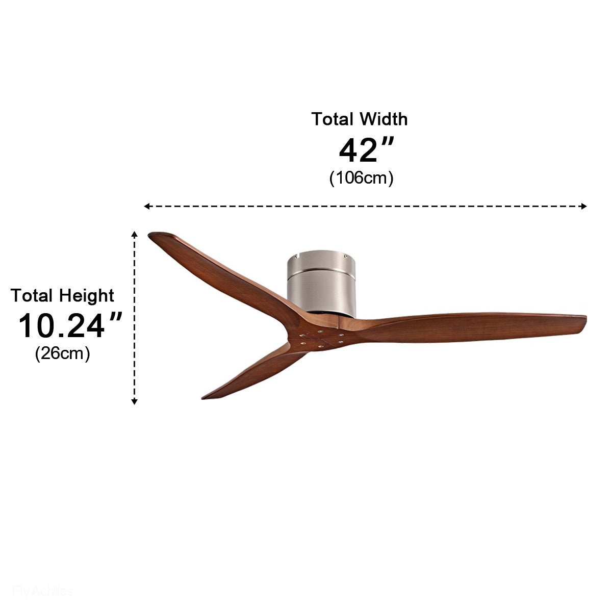 3-Blade Reversible DC Ceiling Fan with Remote & Wall Control – Whisper-Quiet Wood Design for Living Room, Bedroom & Dining | Thomler