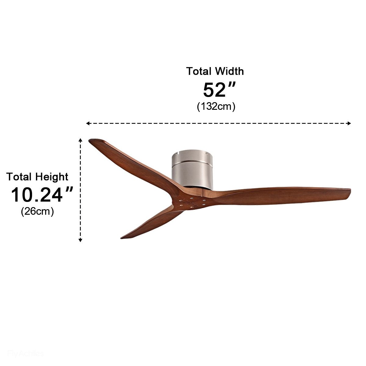 3-Blade Reversible DC Ceiling Fan with Remote & Wall Control – Whisper-Quiet Wood Design for Living Room, Bedroom & Dining | Thomler