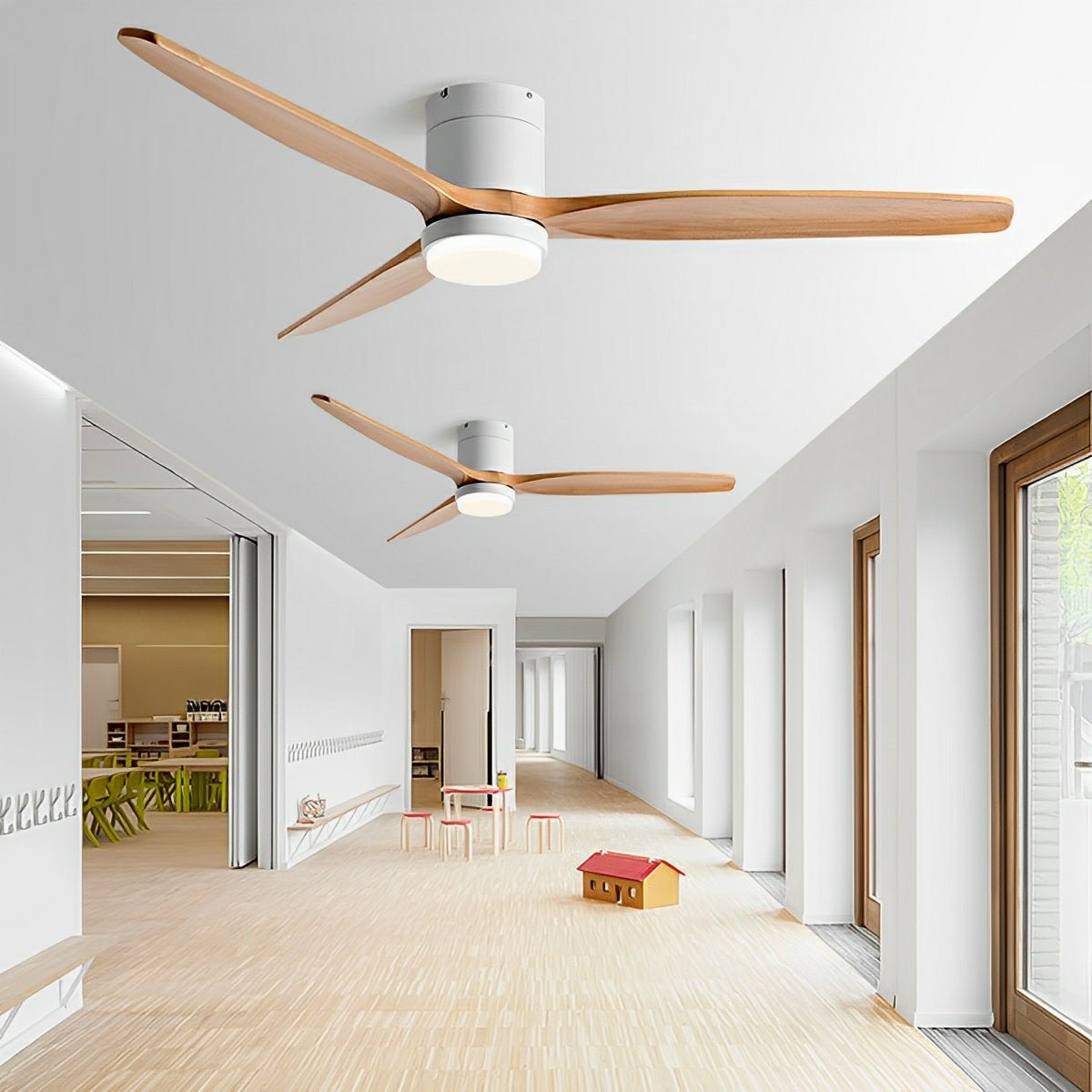 Reversible DC Motor Ceiling Fan with LED Light – 6-Speed Variable Airflow Control & 3 Color Temps for Living Room Dining Room Bedroom | Thomler