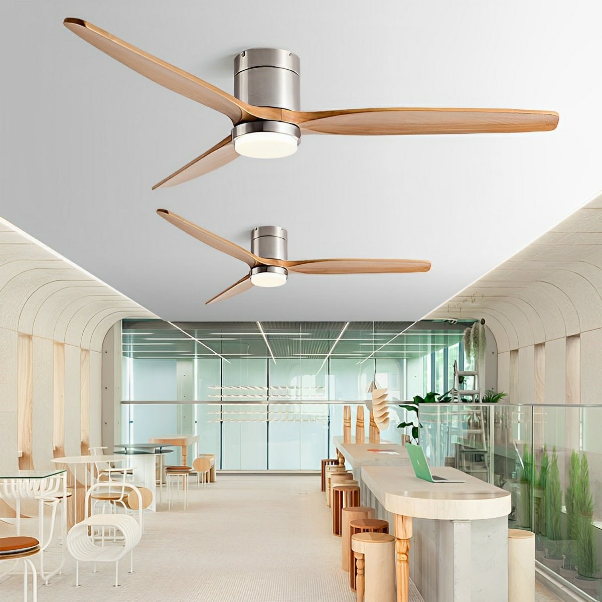 Reversible DC Motor Ceiling Fan with LED Light – 6-Speed Variable Airflow Control & 3 Color Temps for Living Room Dining Room Bedroom | Thomler